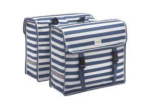 New Looxs Fiori dubbele fietstas - 30 liter (Kleur: Blue stripe) New Looxs Fiori dubbele fietstas - 30 liter (Kleur: Blue stripe)