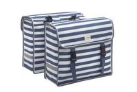 New Looxs Fiori dubbele fietstas - 30 liter (Kleur: Blue stripe) - thumbnail