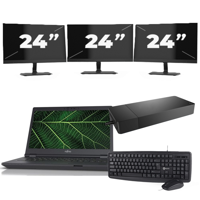 Fujitsu LIFEBOOK E5411 - Intel Core i5-11e Generatie - 14 inch - 16GB RAM - 256GB SSD - Windows 11 Home + 3x 24 inch Monitor - thumbnail