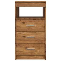 Ladekast 40x50x76 cm bewerkt hout oud houtkleurig - thumbnail