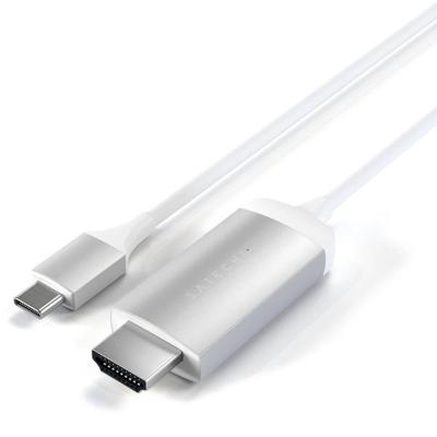 Satechi ST-CHDMIS USB-C-displaykabel USB-C / HDMI Aansluitkabel HDMI-A-stekker, USB-C stekker 1.8 m Zilver 4K UHD Satechi ST-CHDMIS USB-C-displaykabel USB-C / HDMI Aansluitkabel HDMI-A-stekker, USB-C stekker 1.8 m Zilver 4K UHD