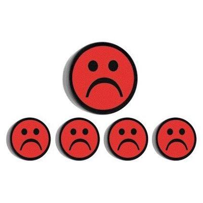 Magneet smiley 35mm rood 5 stuks
