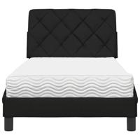 Bed met matras stof zwart 90x190 cm - thumbnail