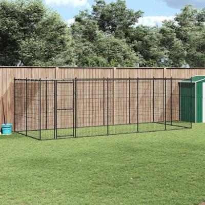 Hondenkennel met dak 12,1 m² staal