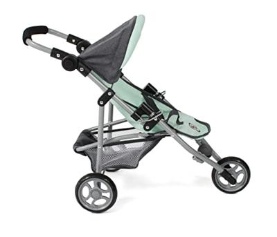 Poppenwagen Jogger Lola - Melange Antraciet Mint Poppenwagen Jogger Lola - Melange Antraciet Mint