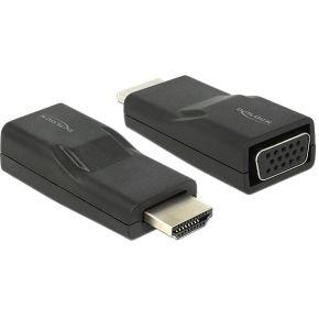 Delock 65655 HDMI / VGA Adapter [1x HDMI-stekker - 1x D-sub bus 15-polig] Zwart