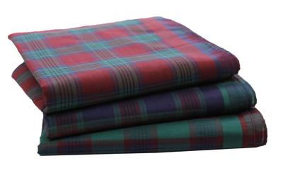 Swan 12 stuks Heren zakdoeken Ruit rood - Stoffen katoenen zakdoeken