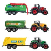Toi-Toys Metal tractor met aanhanger, 6dlg. - thumbnail