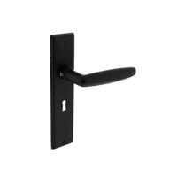 Intersteel Deurkruk Sophie op schild sleutelgat 56mm - mat zwart - thumbnail
