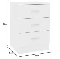 Nachtkastje 38x35x56 cm spaanplaat wit - thumbnail