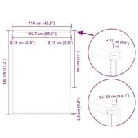 VidaXL Rolgordijn verduisterend 110x130 cm stofbreedte 105,7 cm wit - thumbnail