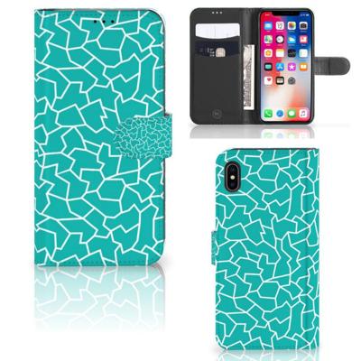 Apple iPhone Xs Max Hoesje Cracks Blue