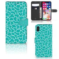 Apple iPhone Xs Max Hoesje Cracks Blue - thumbnail