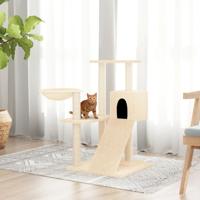VidaXL Kattenmeubel met sisal krabpalen 82 cm crèmekleurig - thumbnail