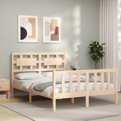 Bedframe met hoofdbord massief hout