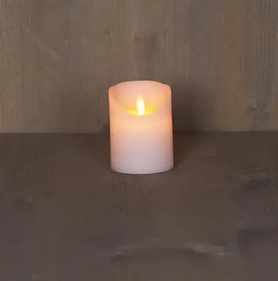 Batterijverlichting kaars wax rustiek met bewegende vlam 10 cm Anna's Collection - Annas collection