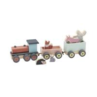 Kid's Concept Houten Trein Met Dieren Edvin 46 Cm 12-delig - thumbnail