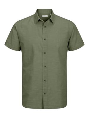 Jack - Jones Jjesummer Shirt Ss Sn 12269329 Overhemd Iceberg Green
