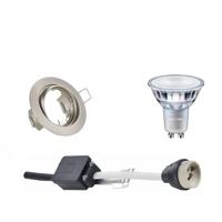 GU10 Inbouwspot Set - Mat Nikkel - Inbouw Rond - Kantelbaar - Philips - MASTER 927 36D VLE - DimTone Dimbaar - 4.9W - Warm Wit 2200K-2700K - Ø83mm - thumbnail