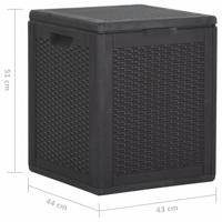 Tuinbox 90 L PP rattan zwart - thumbnail