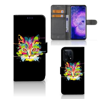 OPPO Find X5 Leuk Hoesje Cat Color