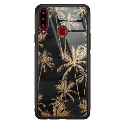 Samsung Galaxy A20s glazen hardcase - Palmbomen Samsung Galaxy A20s glazen hardcase - Palmbomen