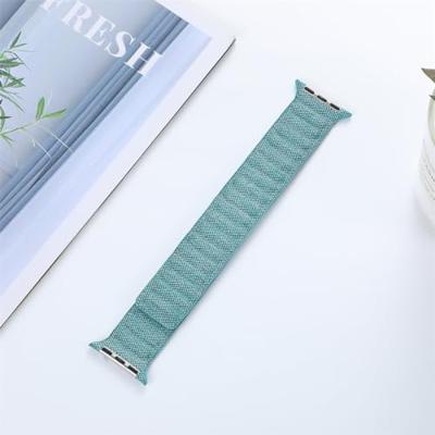 Denim nylon bandje - Lichtblauw - Geschikt voor Apple Watch 38mm / 40mm / 41mm / 42mm