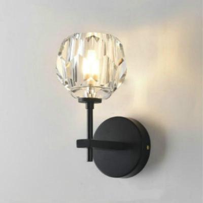 Muur lamp Villa Hotel muur lamp slaapkamer bed Crystal wand lamp stroombron: zonder lichtbron (enkele kop zwart)