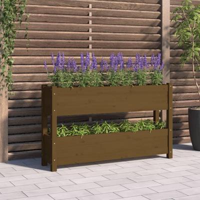 Plantenbak 112x25x66 cm massief grenenhout honingbruin Plantenbak 112x25x66 cm massief grenenhout honingbruin