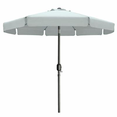 Marbueno Parasol Staal 8 Spaken D300 cm Polyester Wit Tuin, Zwembad, Terras 10491