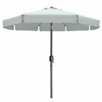 Marbueno Parasol Staal 8 Spaken D300 cm Polyester Wit Tuin, Zwembad, Terras 10491 - thumbnail