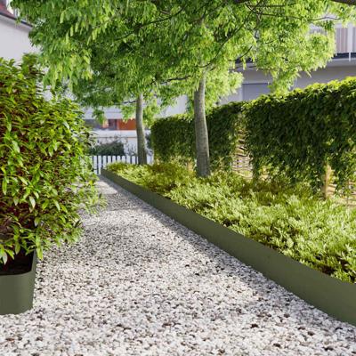 VidaXL Gazonranden 10 st 20x103 cm koudgewalst staal olijfgroen VidaXL Gazonranden 10 st 20x103 cm koudgewalst staal olijfgroen