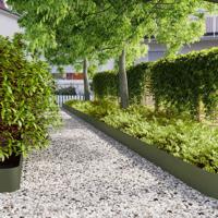 VidaXL Gazonranden 10 st 20x103 cm koudgewalst staal olijfgroen - thumbnail