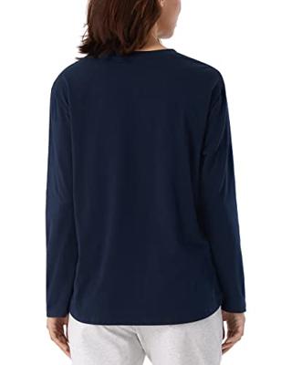 Los pyjamashirt lange mouw - Mix & Relax - Katoenen pyjamashirt donkerblauw