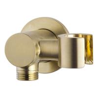 Wiesbaden Handdouchehouder Luxe Doucheaansluiting met Kantelbare Opsteek 1/2&apos;&apos; Geborsteld Messing - thumbnail