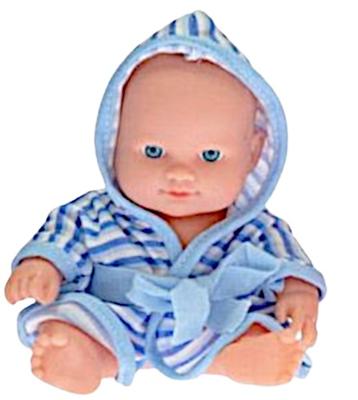 Babypop 20 cm 3 ass kleur met badjas