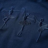 Kindershirt lange mouwen ballerinaprint 104 marineblauw - thumbnail