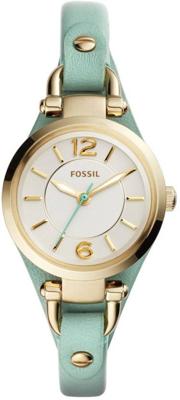 Horlogeband Fossil ES4003 Onderliggend Leder Groen 7mm