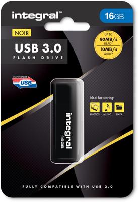Integral USB stick 3.0, 16 GB, zwart