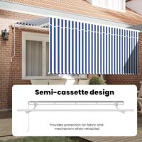 VidaXL Inklapbaar zonnescherm blauw en wit 300 x 200 cm - thumbnail