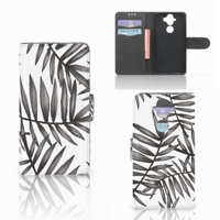 Nokia 8 Sirocco | Nokia 9 Hoesje Leaves Grey - thumbnail