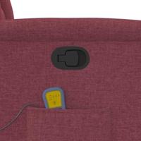 Massagestoel verstelbaar stof wijnrood - thumbnail