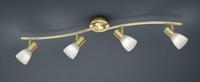 Trio Moderne plafondspotLevisto 4-lichts messing mat - 871010408 - thumbnail