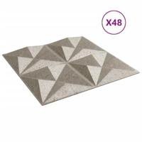 VidaXL 48 st wandpanelen origami 12 m² 50x50 cm xps beton - thumbnail