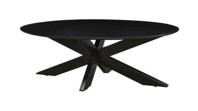 LivingFurn Ovale Salontafel 'Oslo' Mangohout, kleur Zwart, 130 cm LivingFurn Ovale Salontafel 'Oslo' Mangohout, kleur Zwart, 130 cm