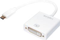 LogiLink UA0245A USB / DVI Adapter [1x USB 3.2 Gen 2 stekker C (USB 3.1) - 1x DVI-bus 24+5-polig] Wit 14.00 cm - thumbnail