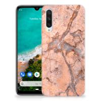 Xiaomi Mi A3 TPU Siliconen Hoesje Marmer Oranje - thumbnail