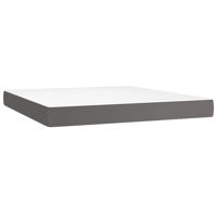 Boxspring met matras en LED kunstleer grijs 180x200 cm - thumbnail