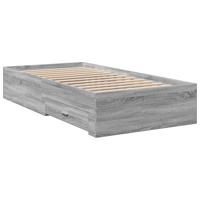 Bedframe met lades bewerkt hout grijs sonoma eiken 120x200 cm - thumbnail