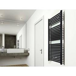 Saqu Calm handdoekradiator 830W 60x119cm mat zwart